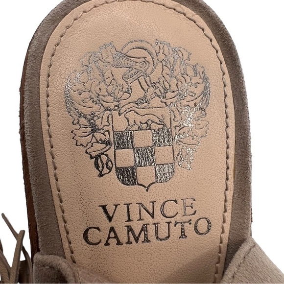 Vince Camuto Brown Leather Kyleena Block Heel Peep Toe Ankle Boots Size 6 Womens - Picture 2 of 12